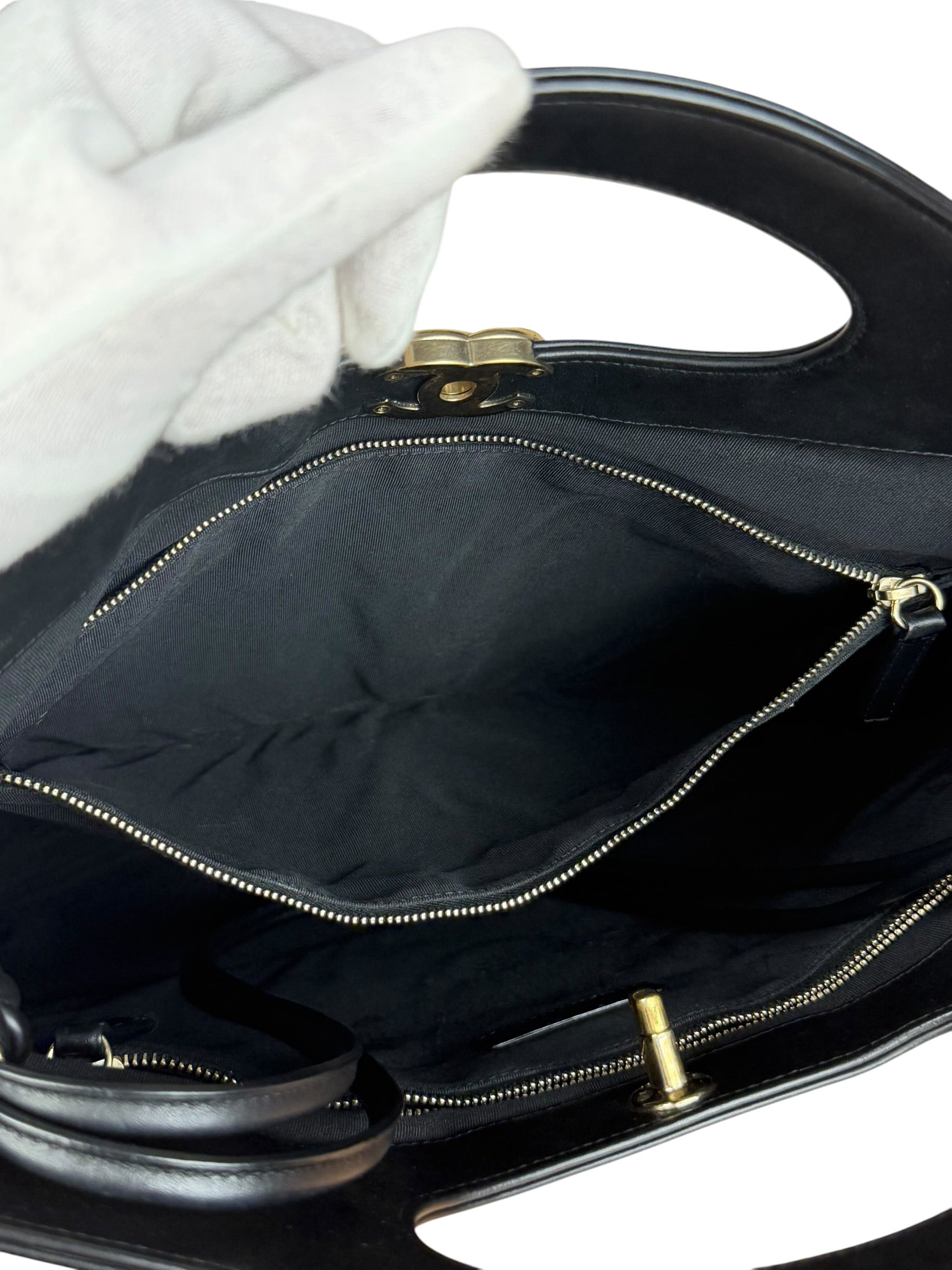 Chanel 31 Black Leather Quilted Shopping Clutch Shoulder Bag 2018