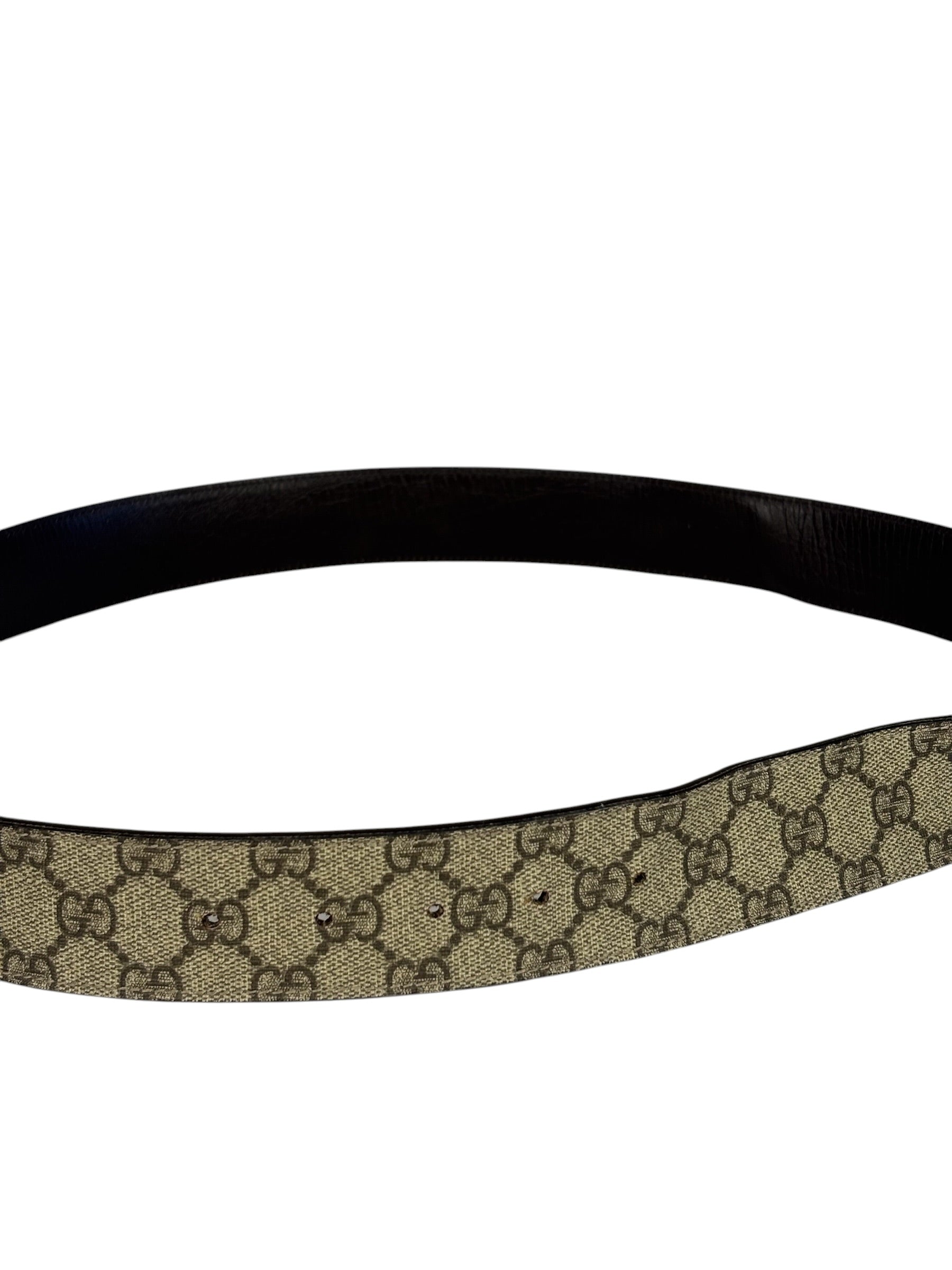 Gucci GG Supreme Leather Interlocking G Belt