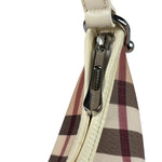 Burberry Beige Leather Trim Nova Check Hobo Bag