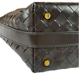 Bottega Veneta Brown Leather Intrecciato Mini Wallace Hobo Bag