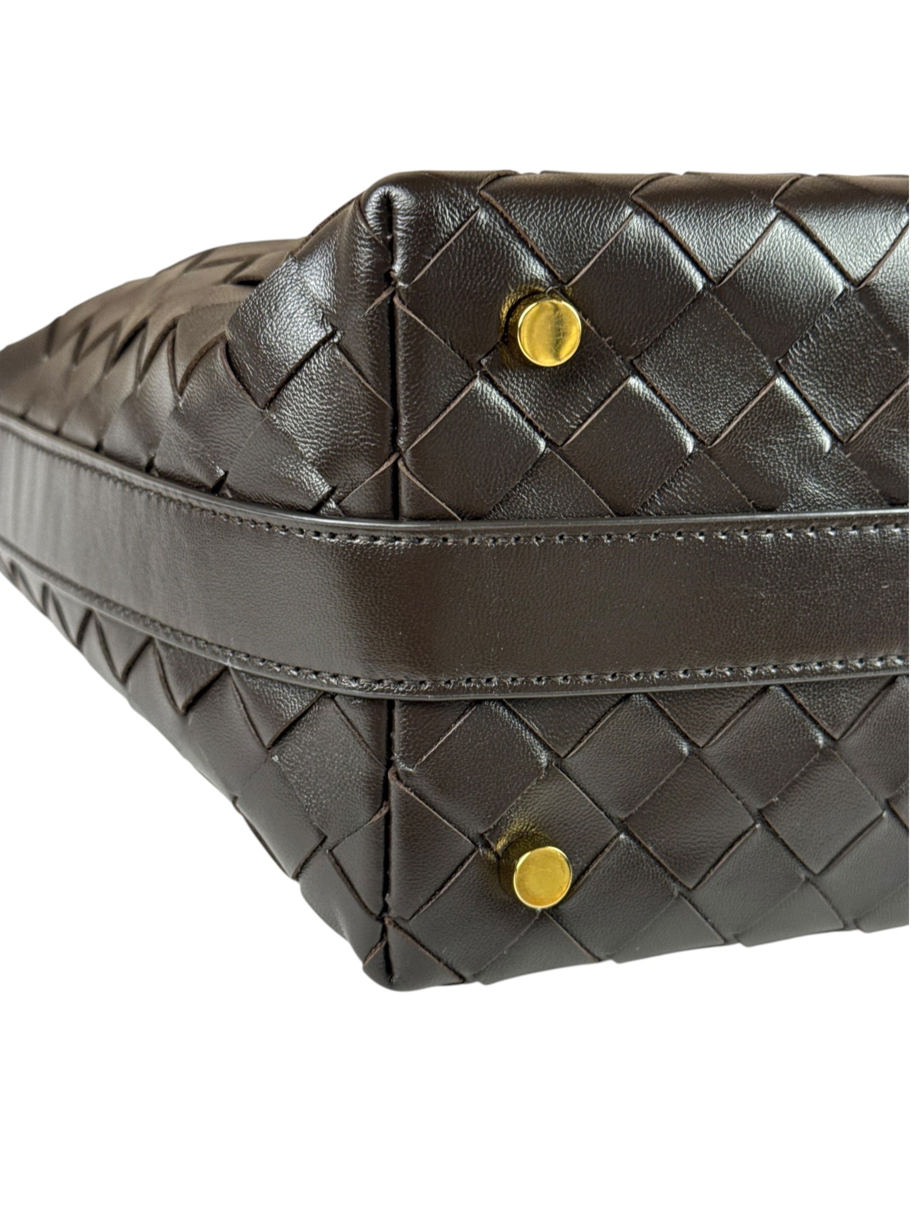 Bottega Veneta Brown Leather Intrecciato Mini Wallace Hobo Bag
