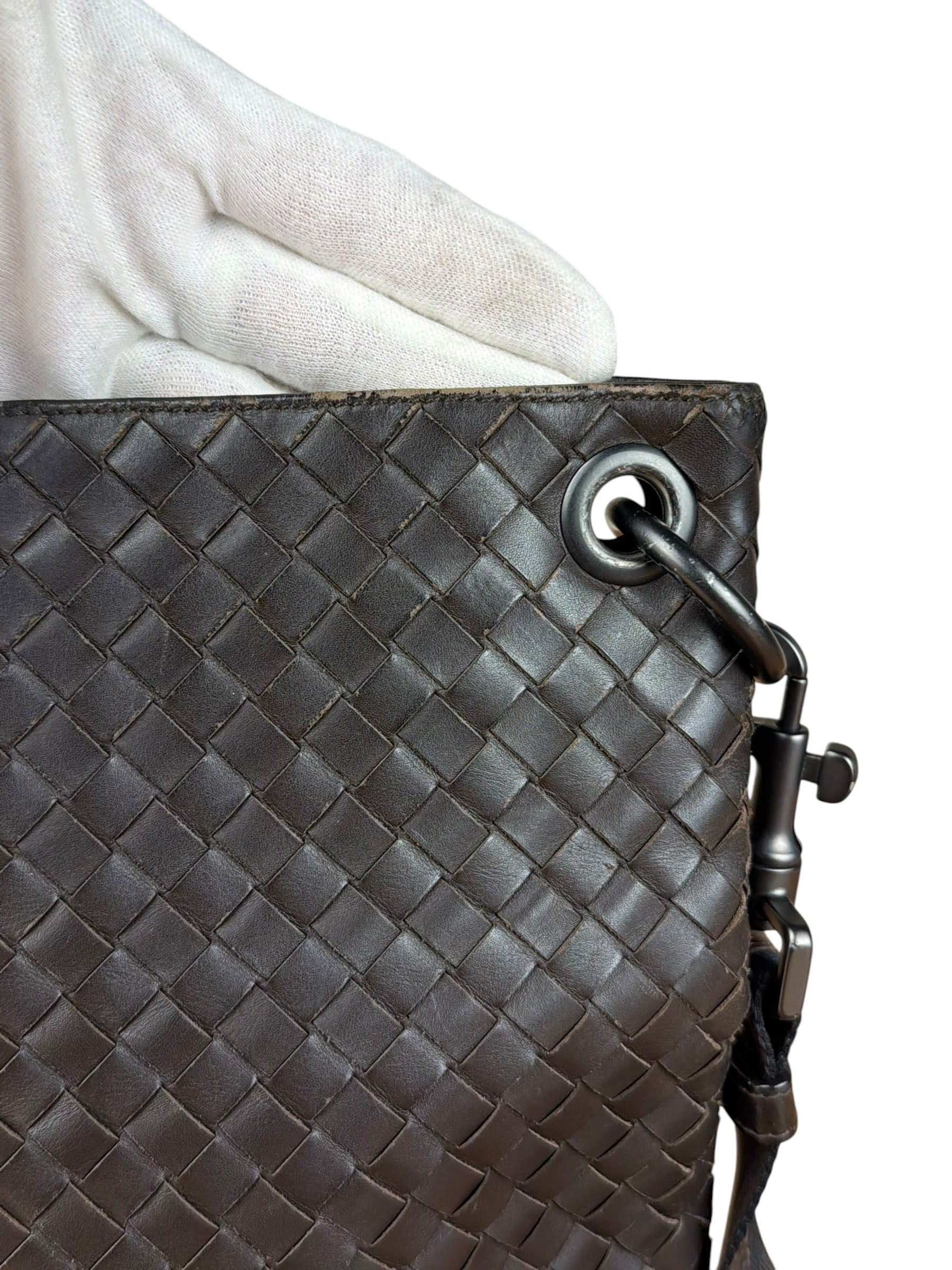 Bottega Veneta Brown Intrecciato Shoulder Bag