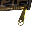 Fendi Brown Leather FF Zip Coin/Card Case