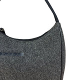 Prada Charcoal Gray Wool Sport Mini Hobo Bag