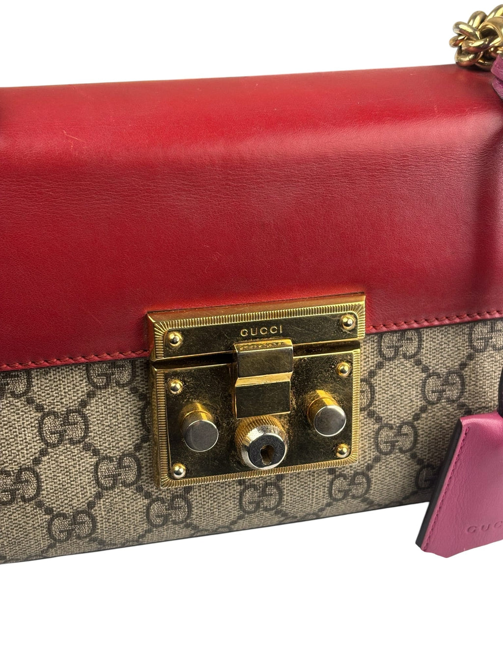 Gucci Colorblock Leather Padlock Small Shoulder Bag