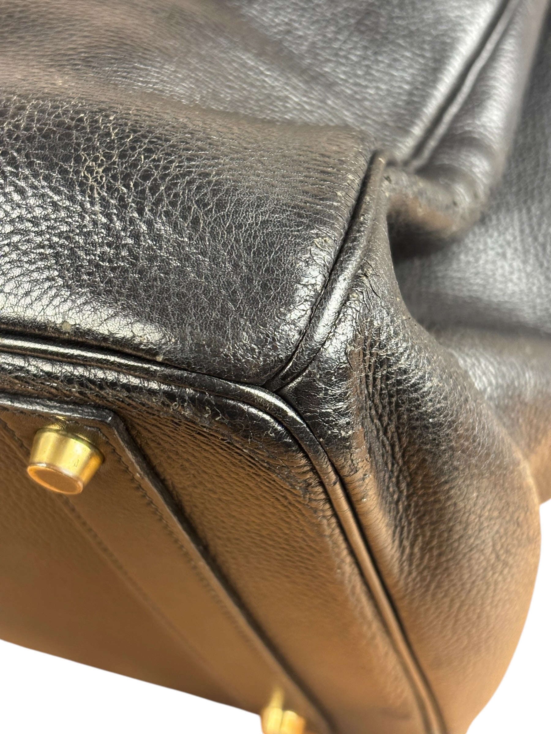 Hermes Black Togo Leather Birkin 40 Handbag Gold 1998