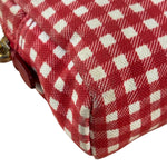 Prada Red Gingham Check Canvas Makeup Bag