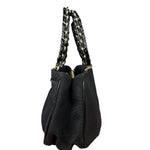 Fendi Bicolor Patent Leather Trim Mia Shoulder Bag
