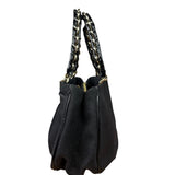 Fendi Bicolor Patent Leather Trim Mia Shoulder Bag