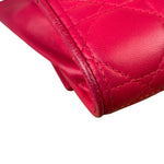 Christian Dior Pink Quilted Lambskin Lady Dior Wallet On Chain
