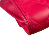 Christian Dior Pink Quilted Lambskin Lady Dior Wallet On Chain