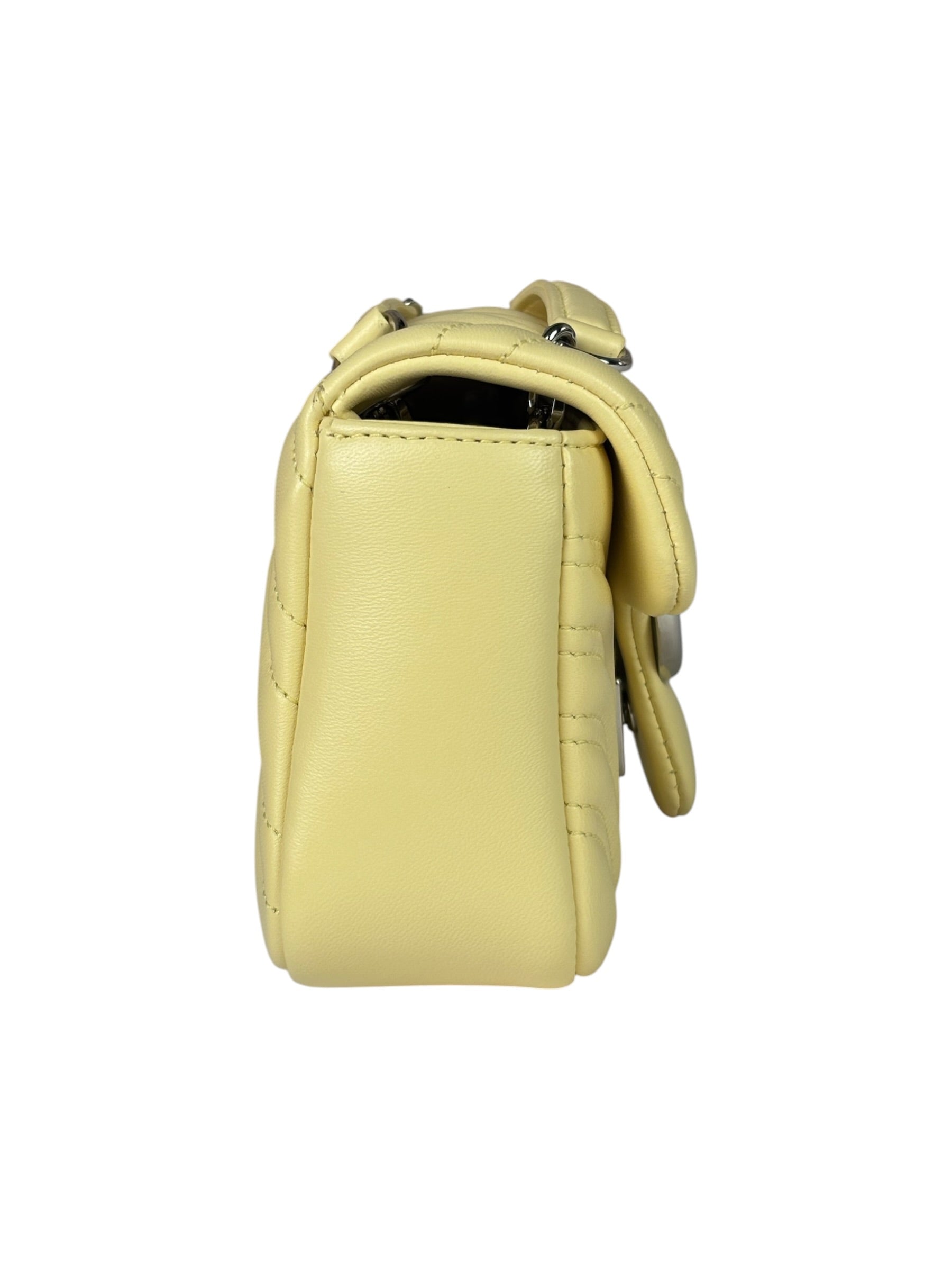 Gucci Yellow Leather Matelasse Marmont Shoulder Bag