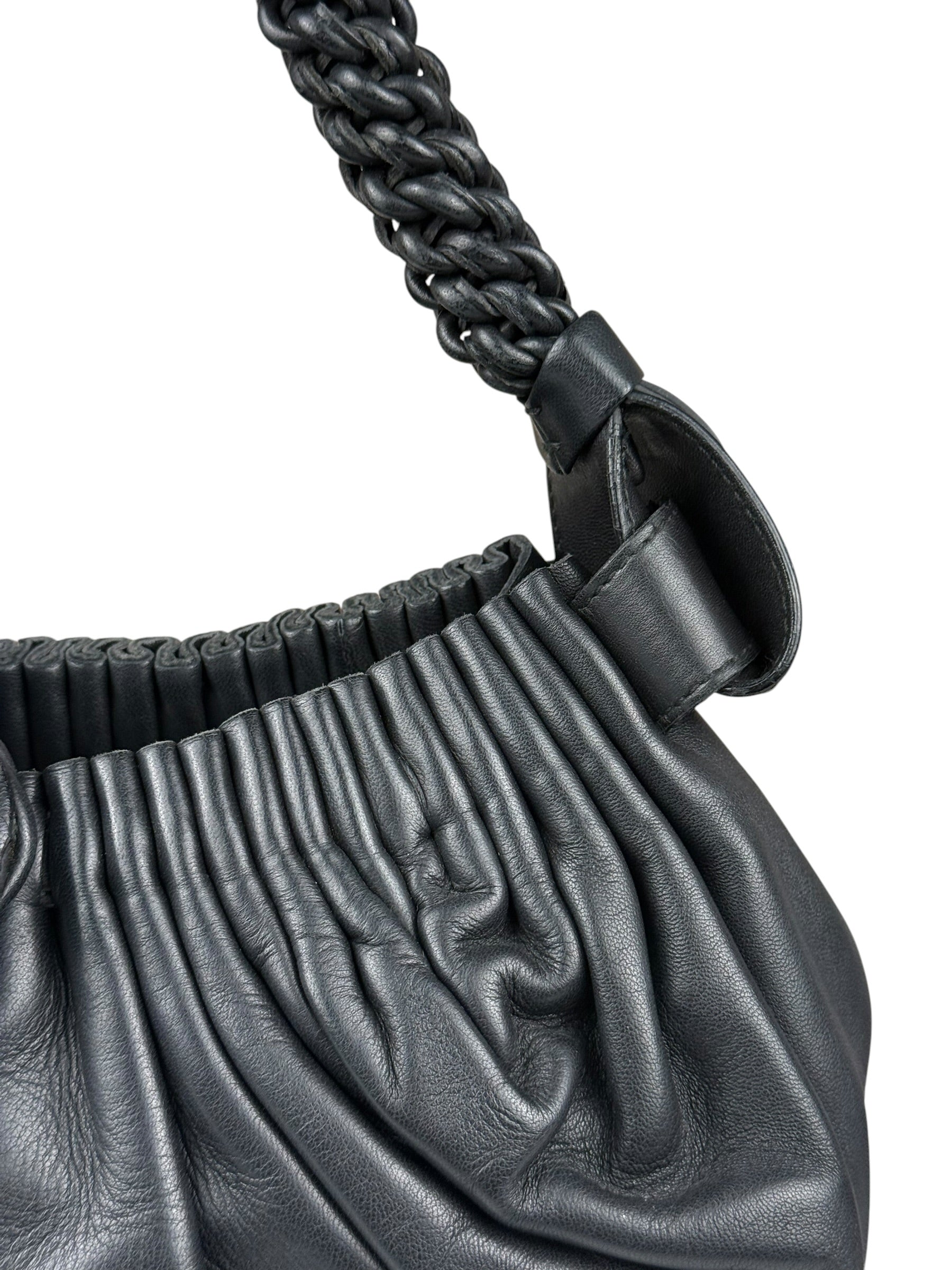 Bottega Veneta Braided Handle Leather Shoulder Bag