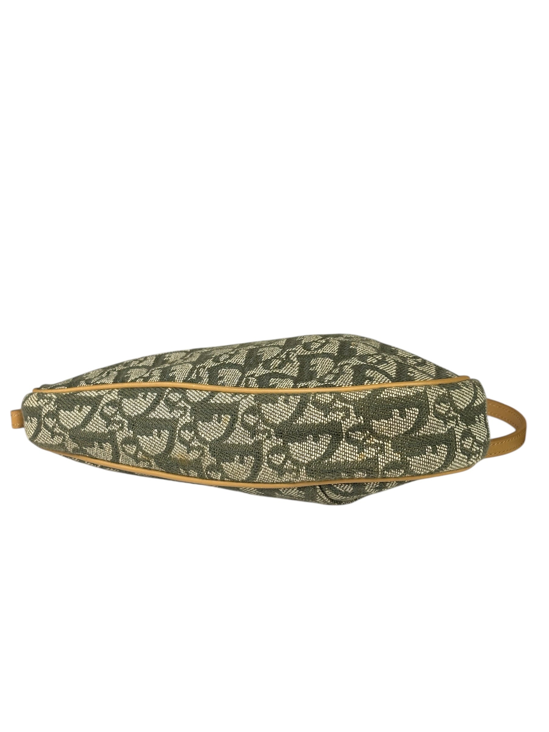 Christian Dior Vintage Green Trotter Saddle Pochette