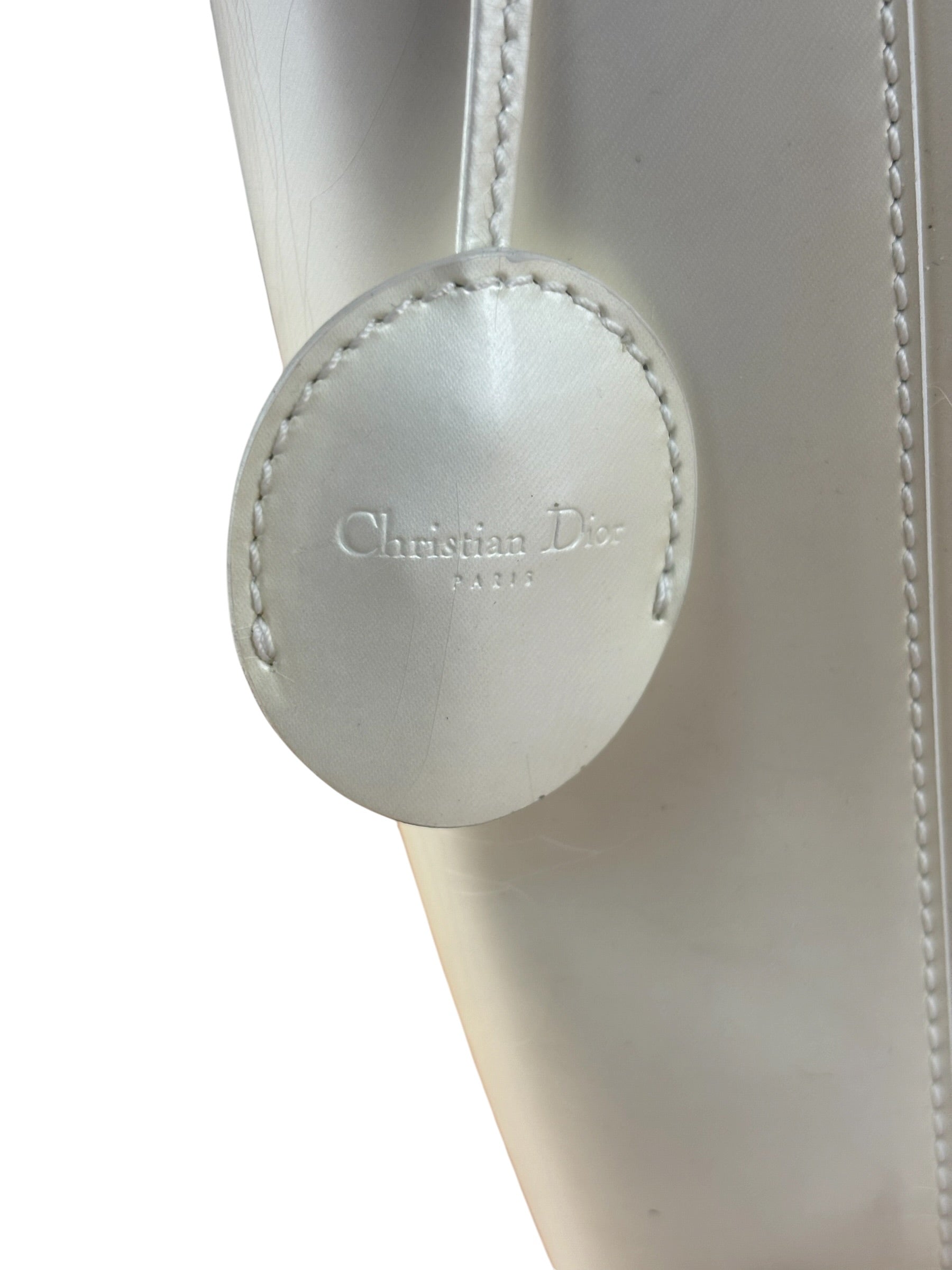 Christain Dior Leather Chrome Beaded Malice Tote Bag