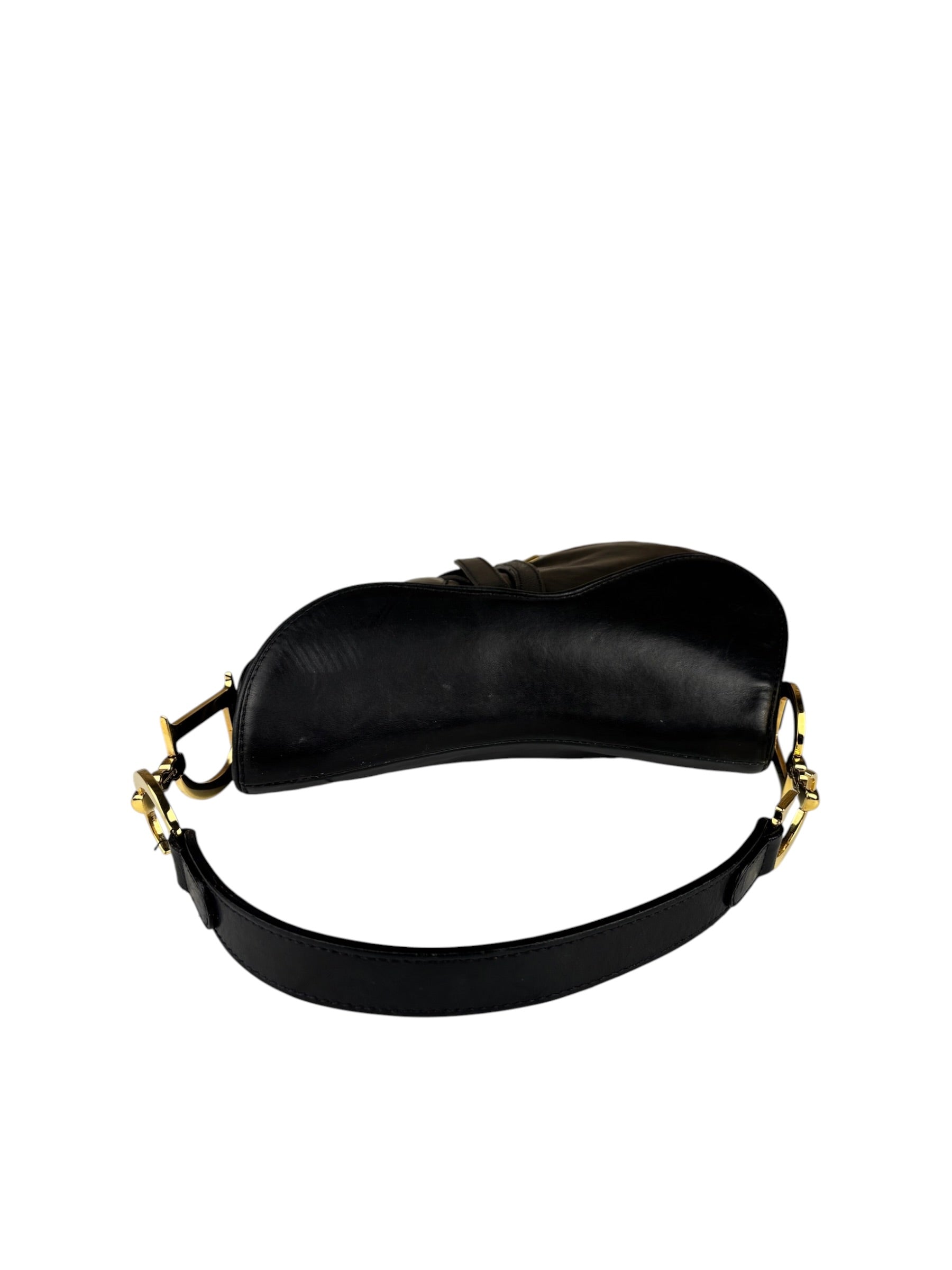 Christian Dior Black Calfskin Saddle Shoulder Bag