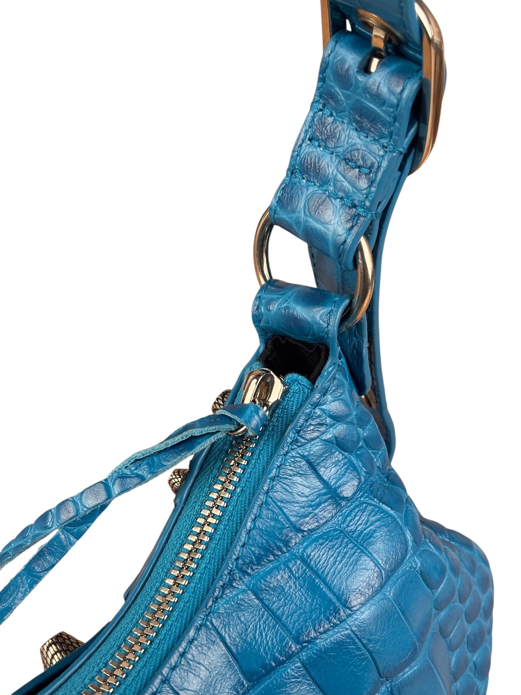 Balenciaga Lilac Croc Embossed Le Cagole XS