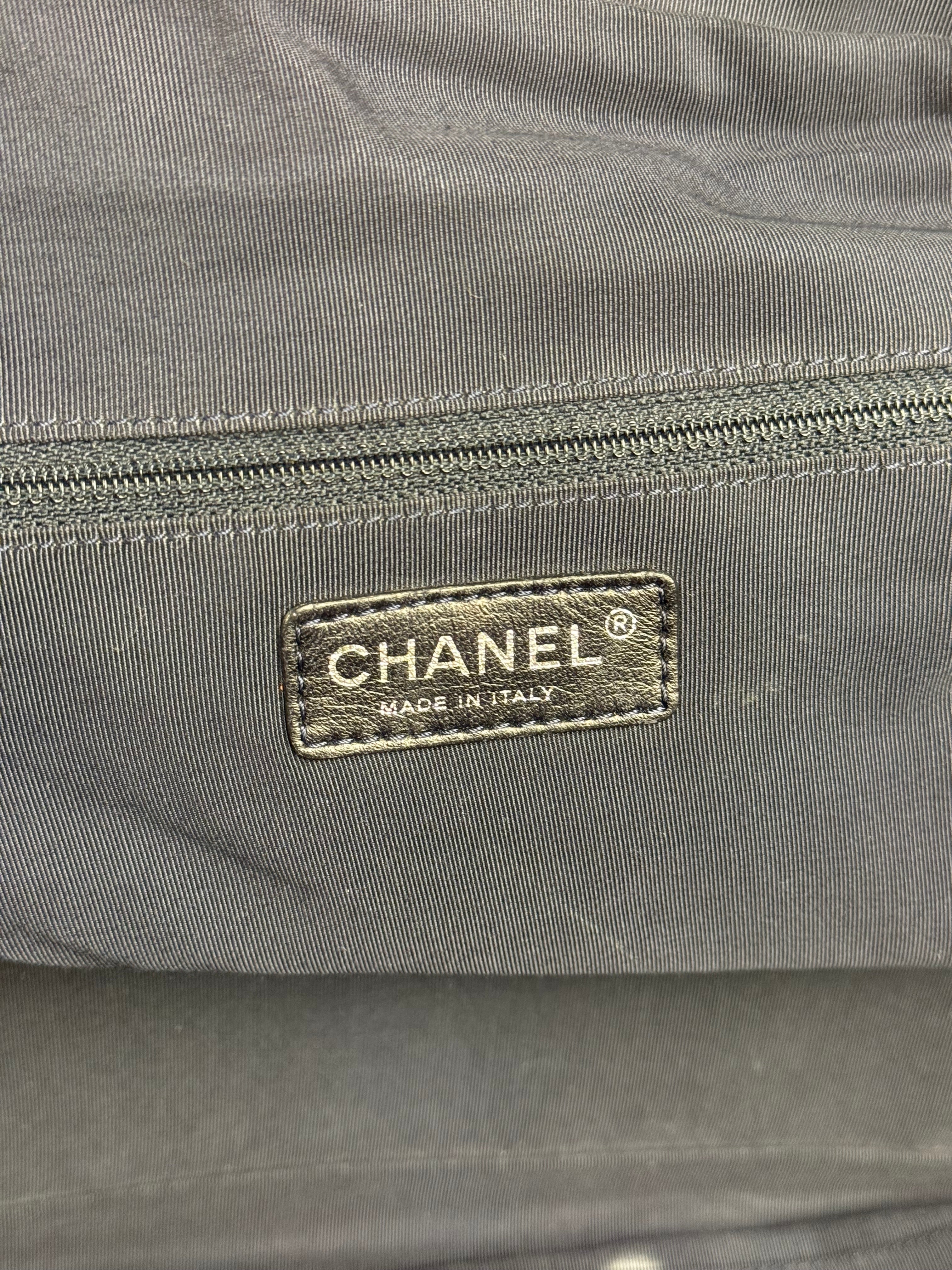 Chanel Navy Quilted Leather Lido Chain Shoulder Tote 2009