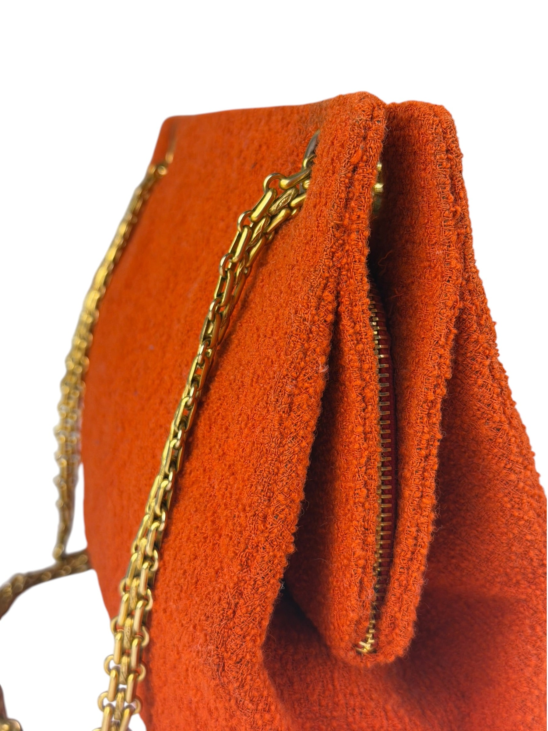 Chanel Vintage Red Quilted Tweed Shoulder Bag 1994