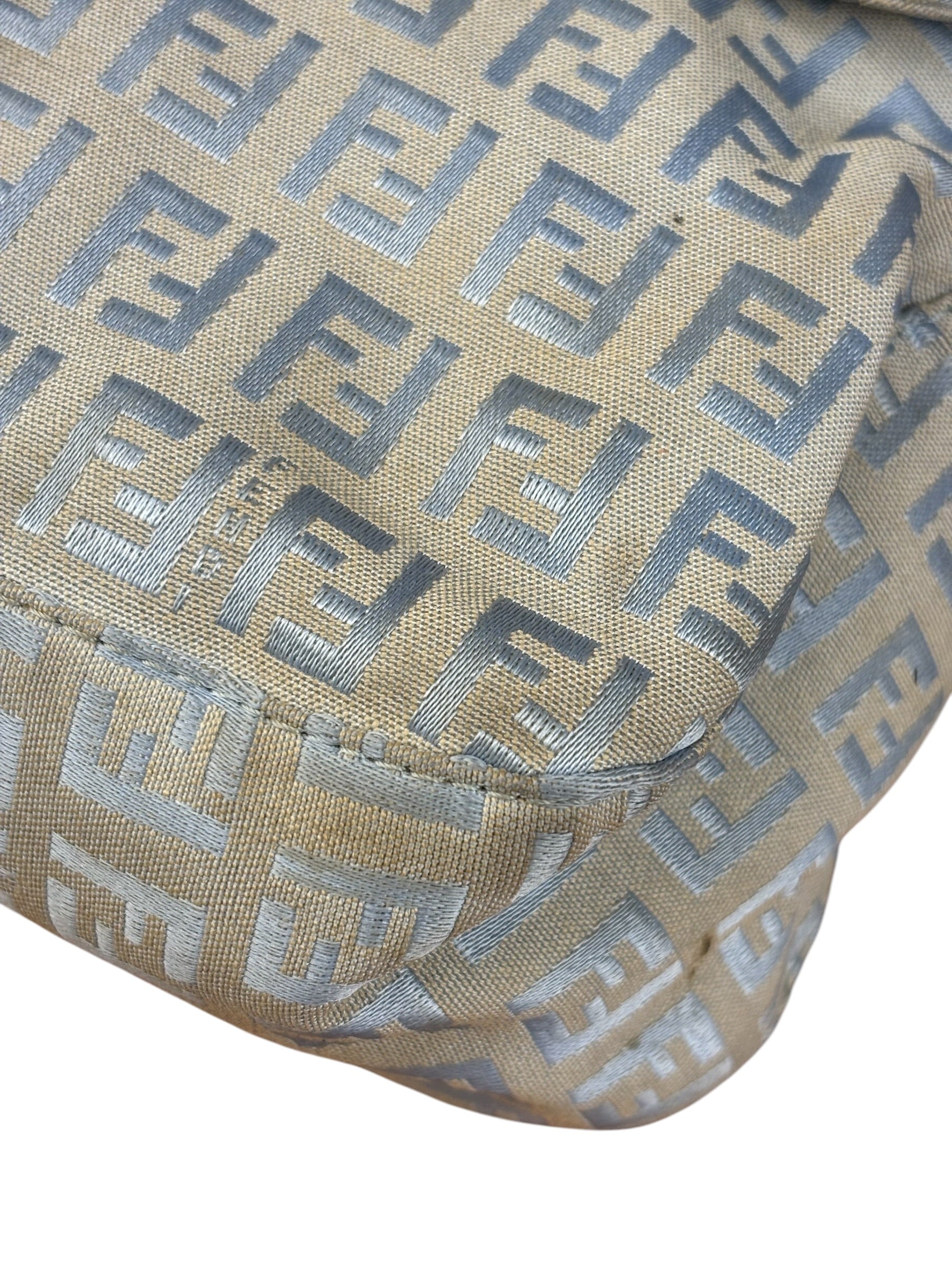 Fendi Vintage Blue Zucca Print Baguette