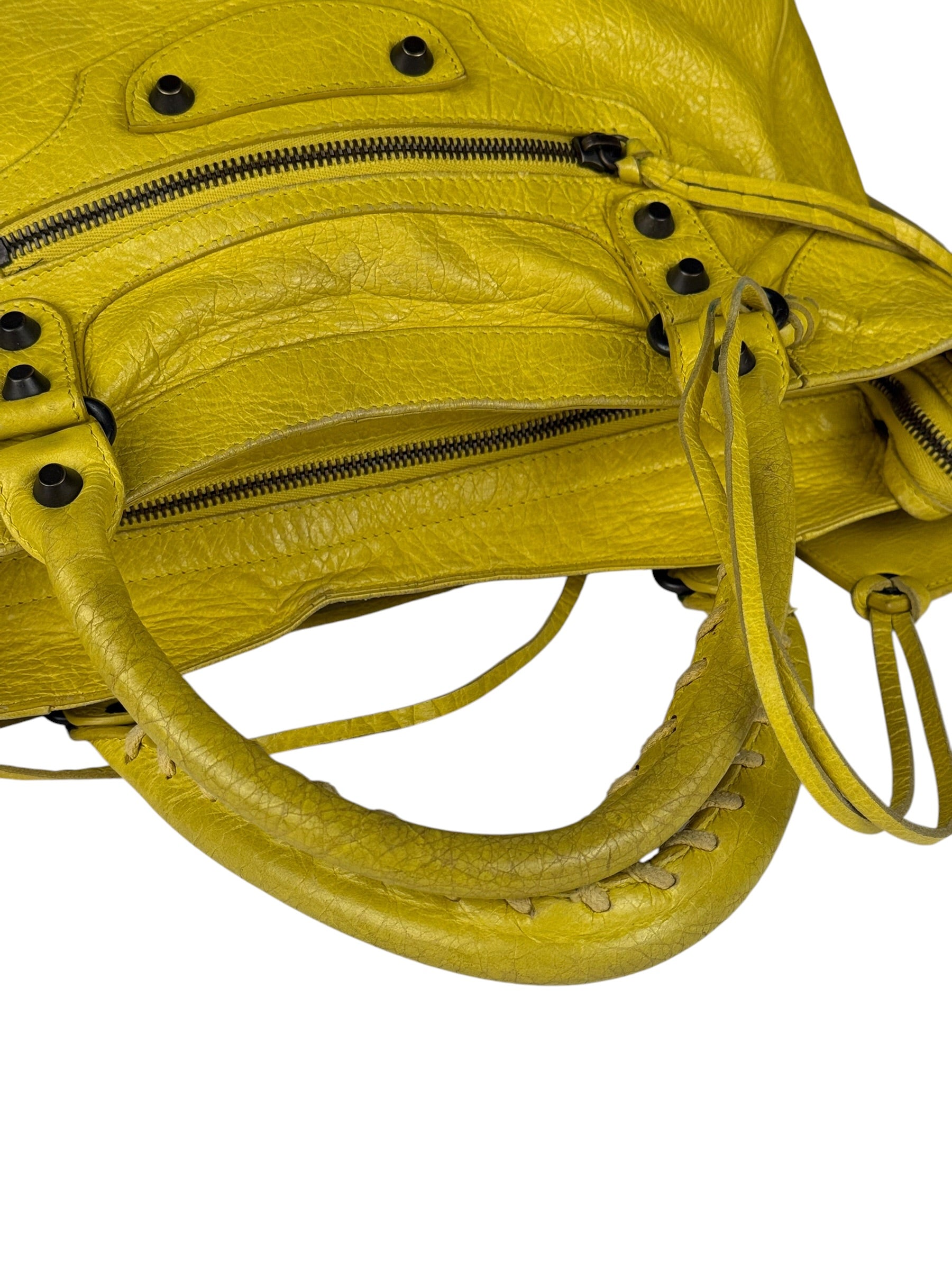 Balenciaga Yellow Leather Classic City Bag