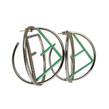 Fendi FF Silver/Teal Logo Hoop Earrings