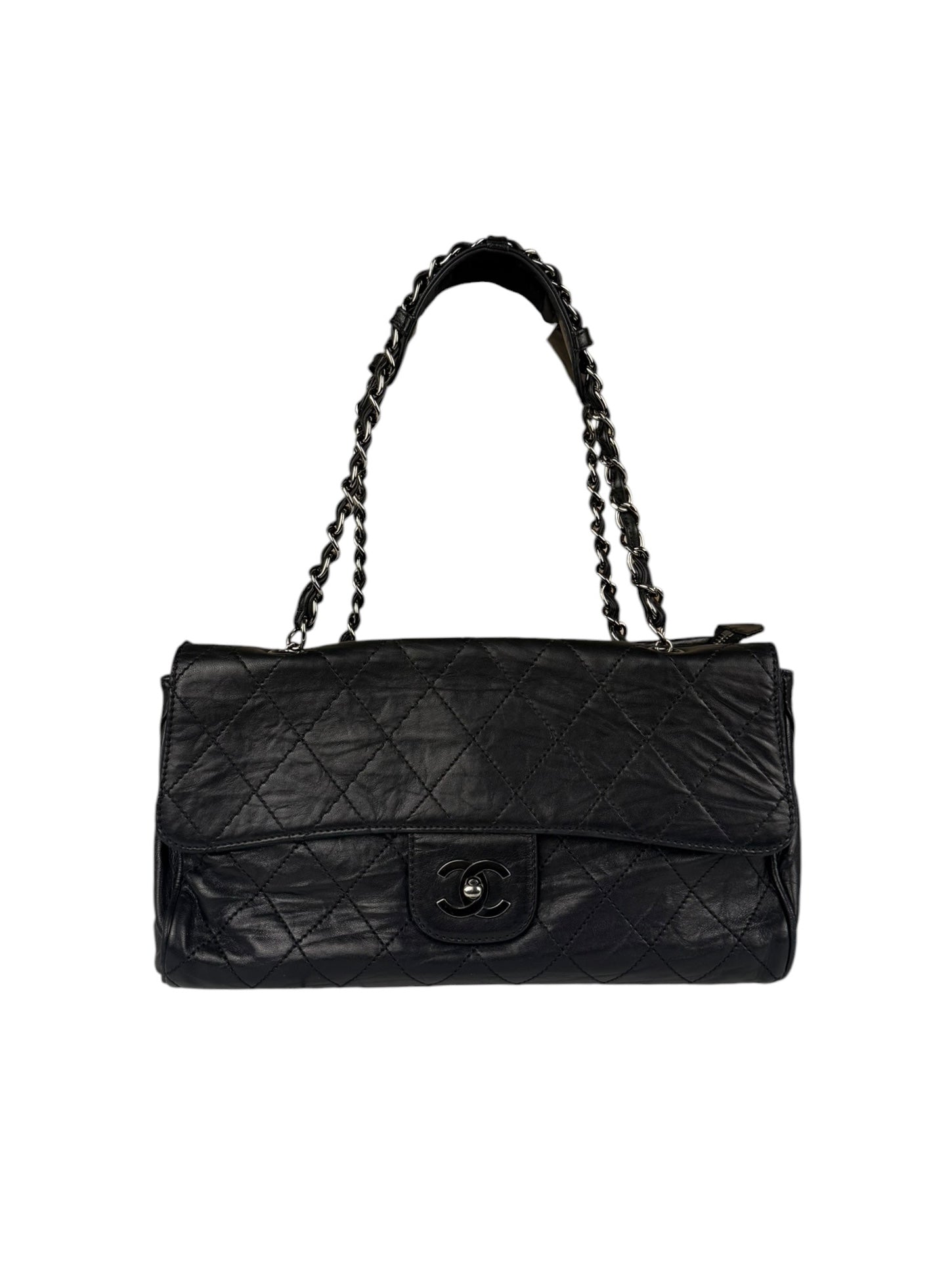 Chanel Black Calfskin Ritz Flap Bag 2007