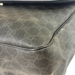 Gucci Grey/Black Leather GG Supreme Messenger Bag