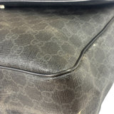 Gucci Grey/Black Leather GG Supreme Messenger Bag