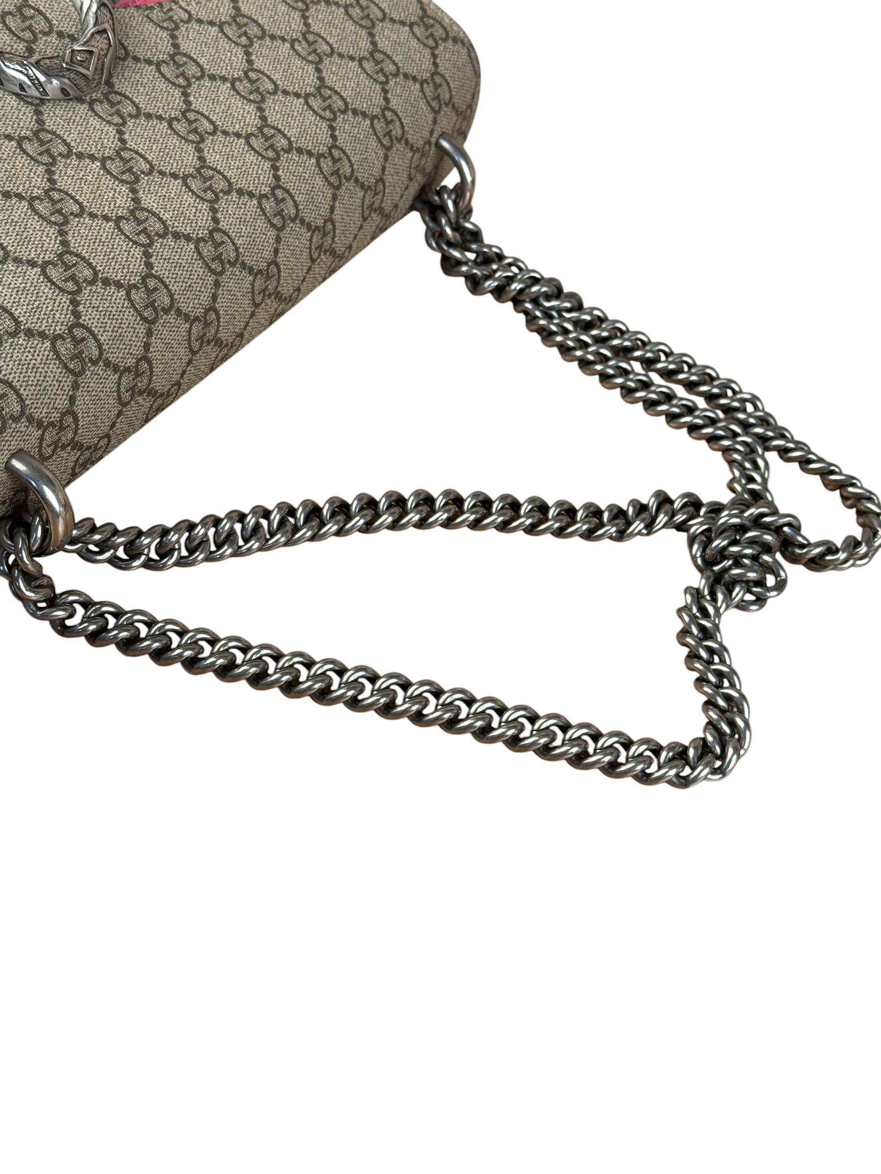 Gucci Dionysus GG Supreme Shoulder Bag Beige/Pink