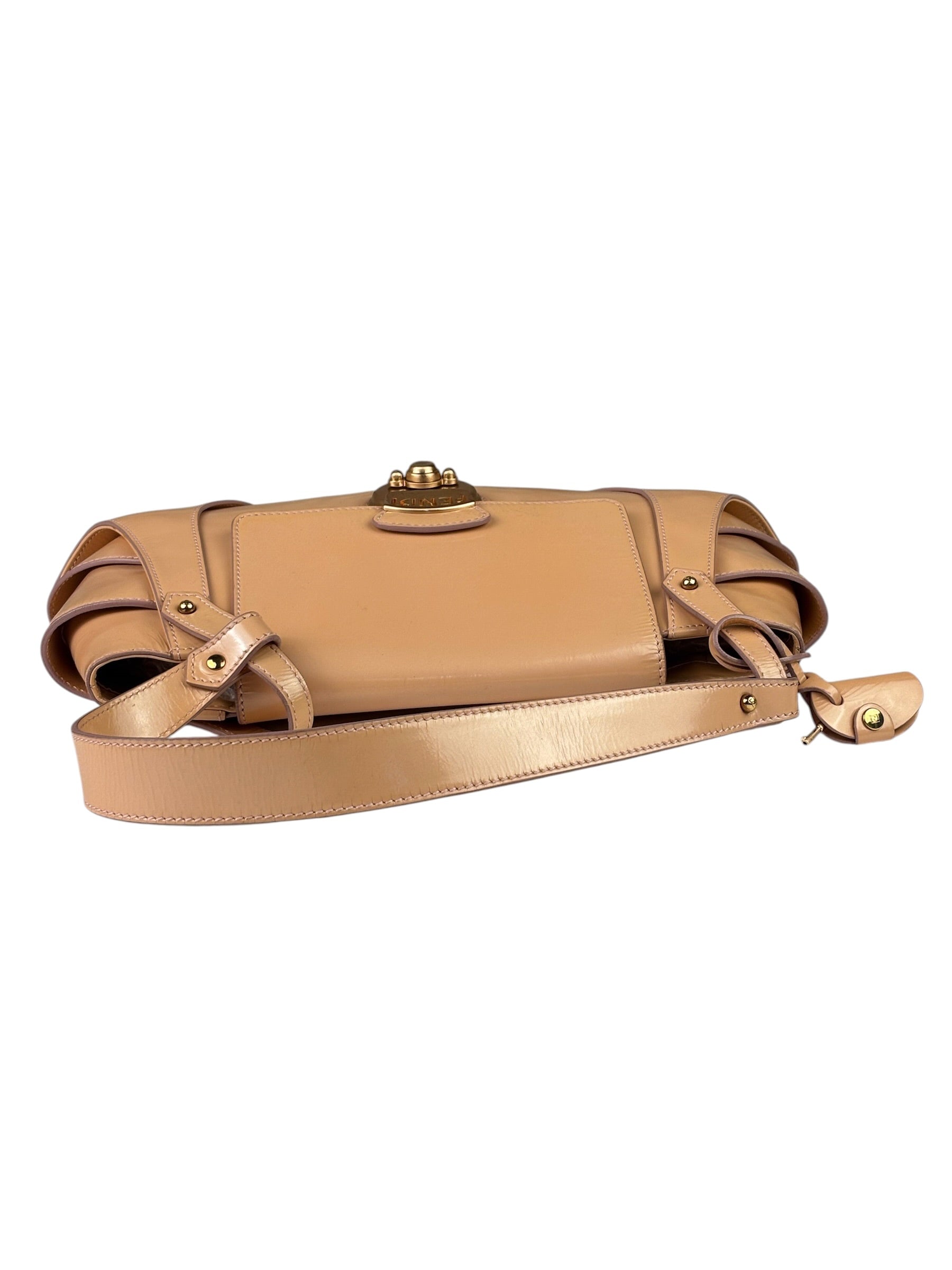 Fendi Borsa Pink Patent Leather Cuoio Ingrassato Compilation Shoulder Bag