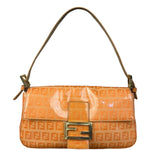 Fendi Vintage Orange Zucca Mamma FF Monogram Baguette