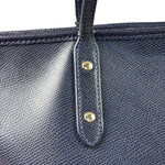 Coach Navy Crossgrain Leather City Zip Shoulder Bag