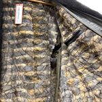 Vintage Grey Fur Lined Leather Blazer Coat