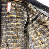 Vintage Grey Fur Lined Leather Blazer Coat