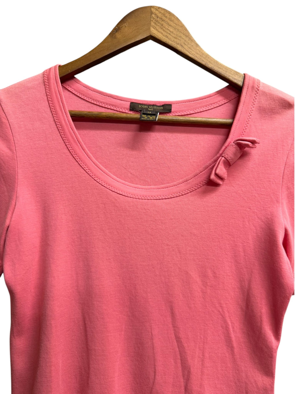 Vintage Louis Vuitton Pink Cotton Bow T-Shirt