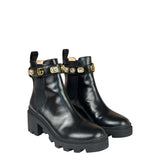 Gucci Black Kingsnake Leather Chelsea Ankle Boots