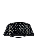 Chanel Black Patent Quilted Leather Just Mademoiselle Bowling Bag 2012