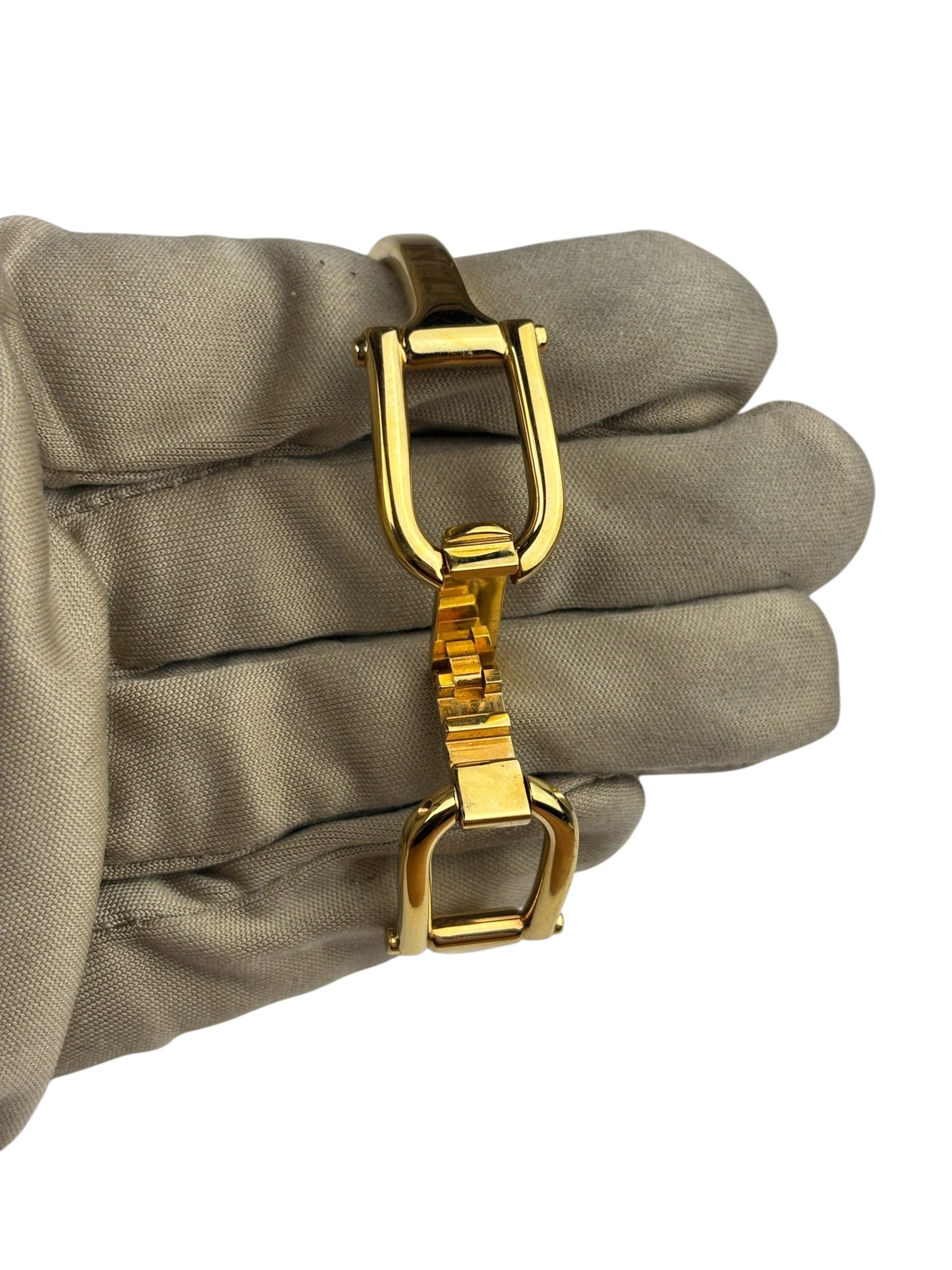 Gucci 1500L Black Dial Gold Plate Bangle