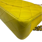 Chanel Yellow Quilted Lambskin Double Flap Bag 2009