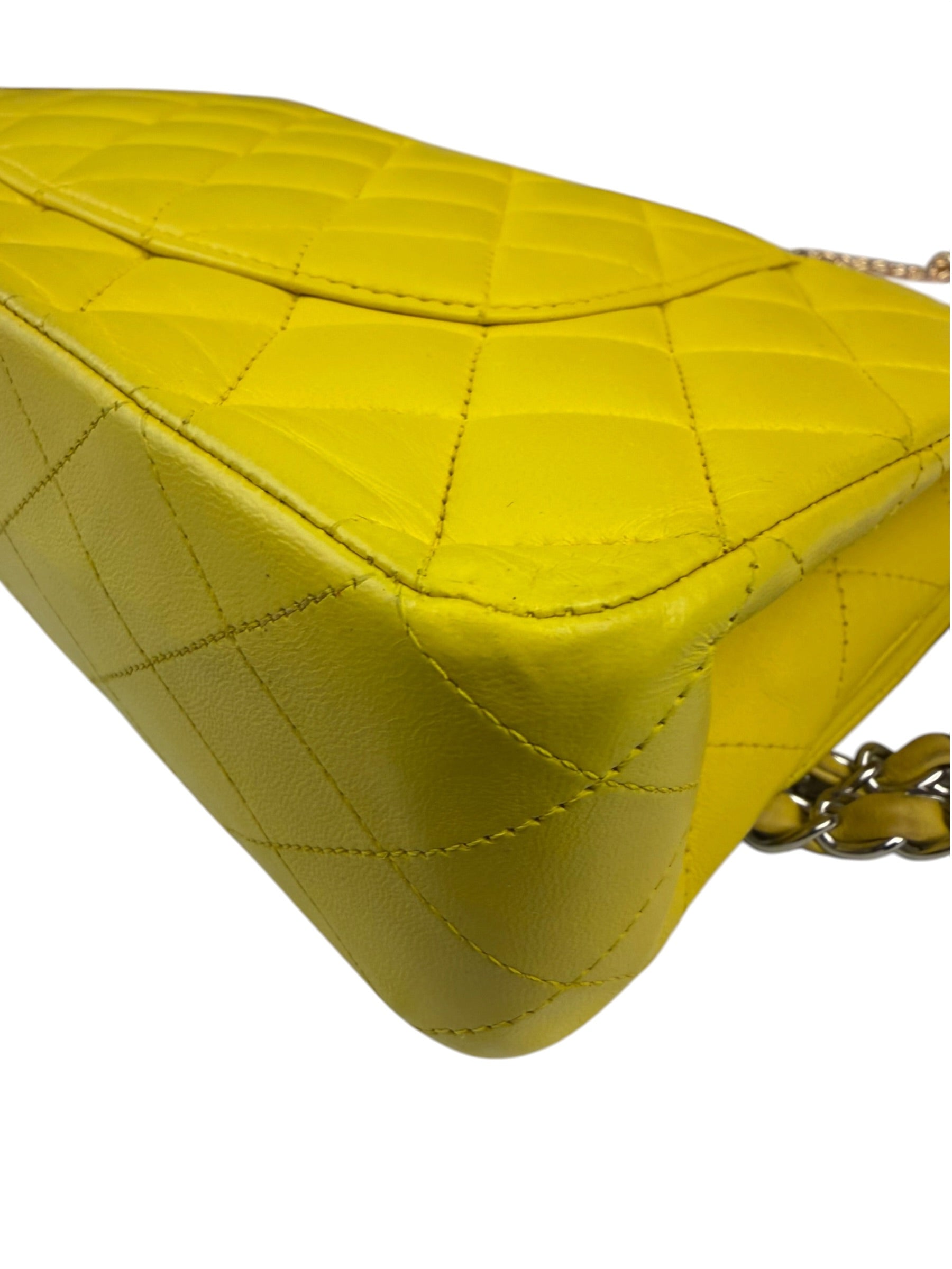 Chanel Yellow Quilted Lambskin Double Flap Bag 2009