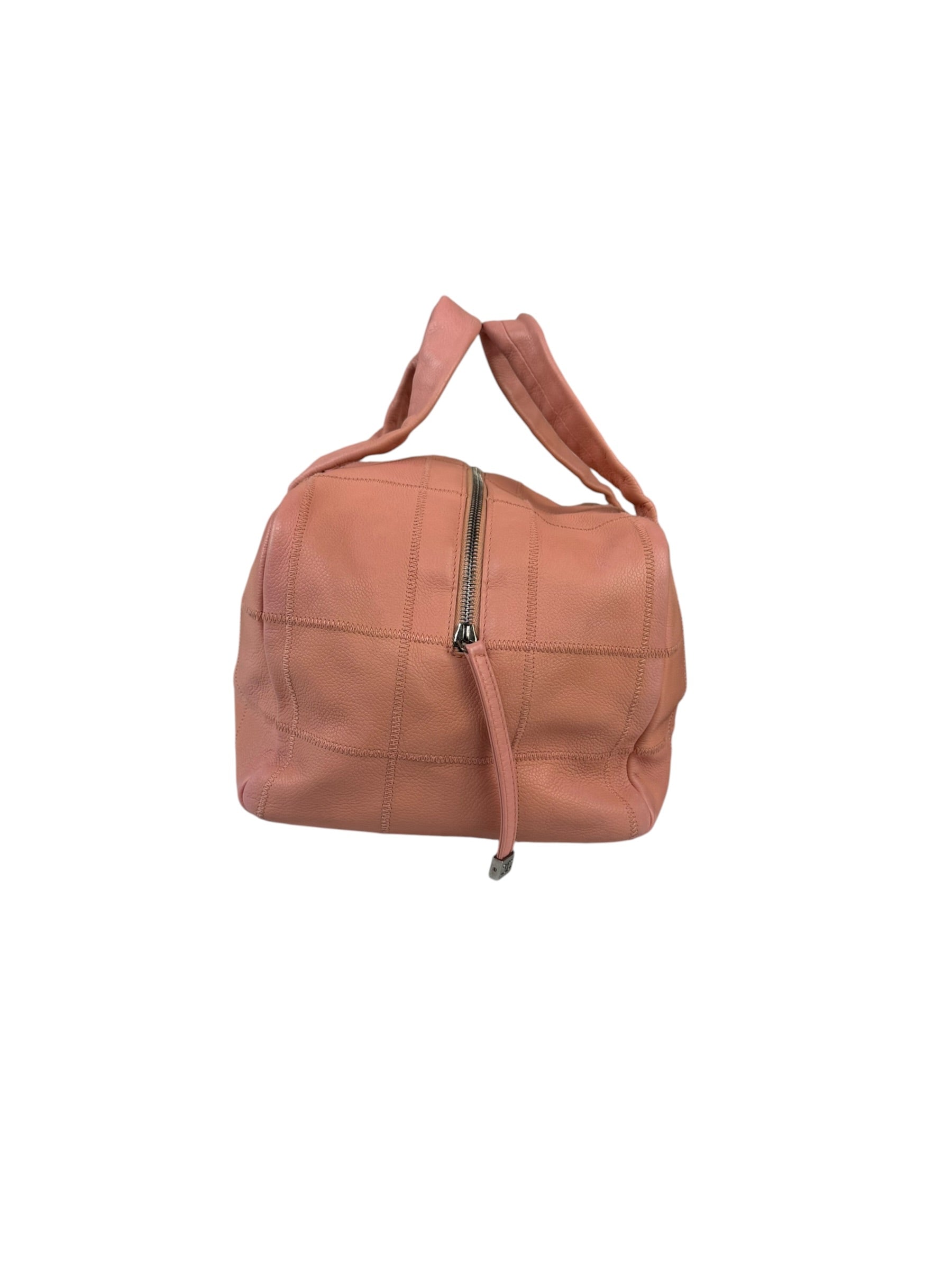 Chanel Pink Caviar Leather Chocolate Bar Bowler Bag 2003