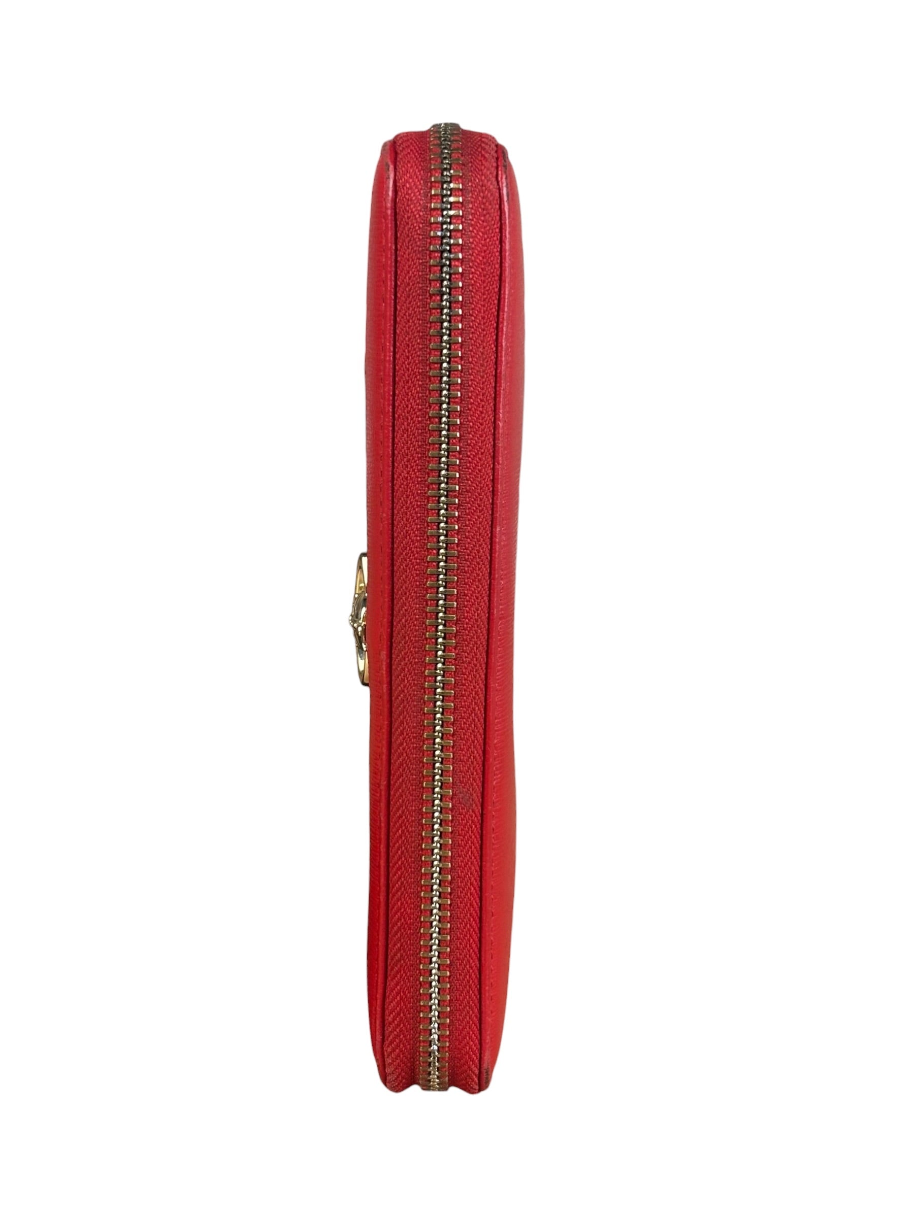 Vivienne Westwood Red Long Zip Orb Wallet