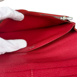 Hermes Rouge Epsom Leather Vintage Organizer Wallet