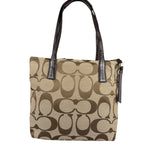 Coach Vintage Leather Trim Signature Multi Stripe Tote Bag