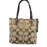 Coach Vintage Leather Trim Signature Multi Stripe Tote Bag
