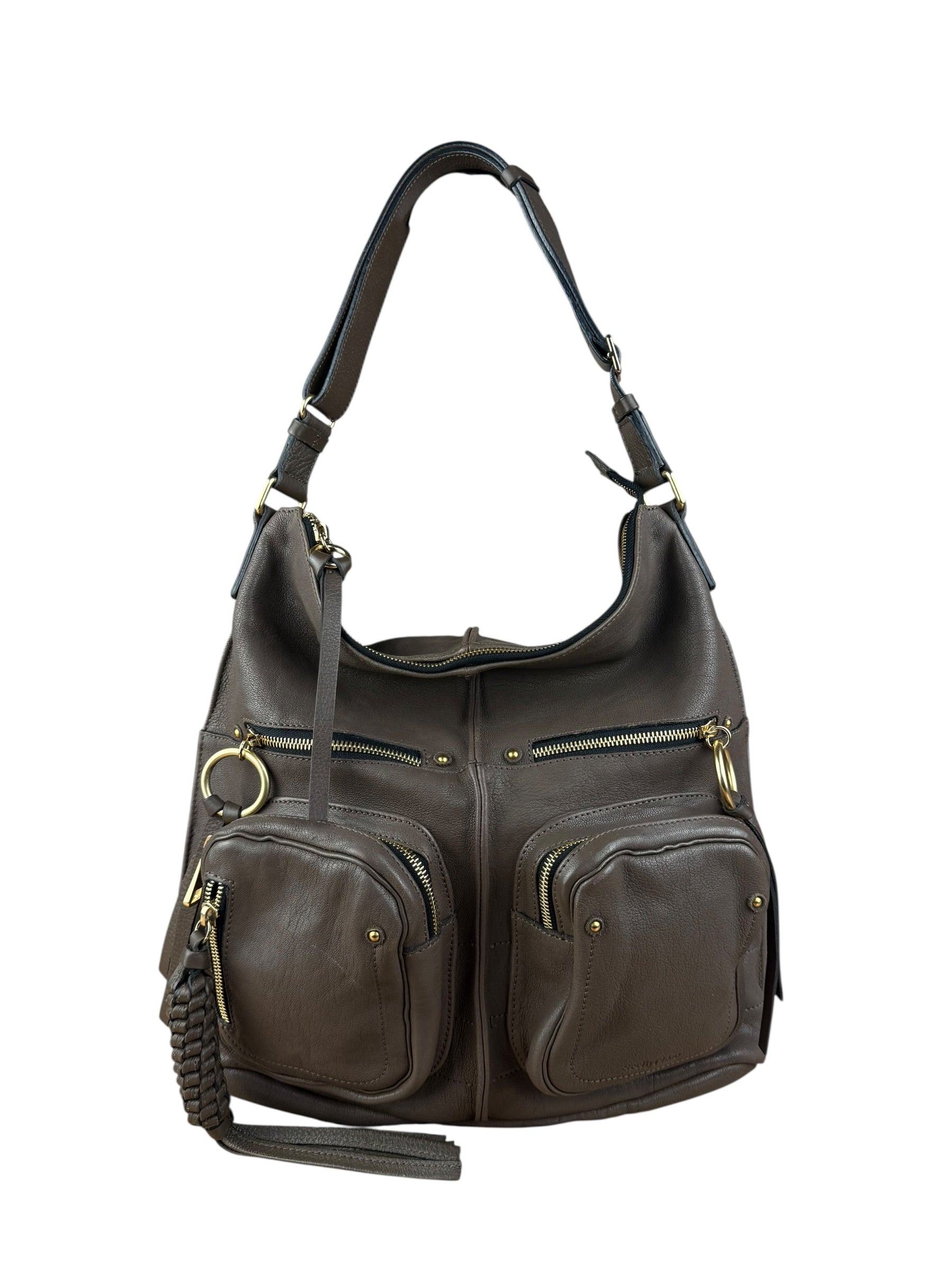 Chloé See by Chloé Brown Leather Pocket Shoulder Bag