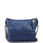 Chanel Navy Blue Leather Gabrielle Hobo Bag 2018