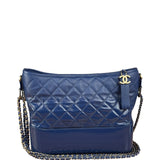 Chanel Navy Blue Leather Gabrielle Hobo Bag 2018