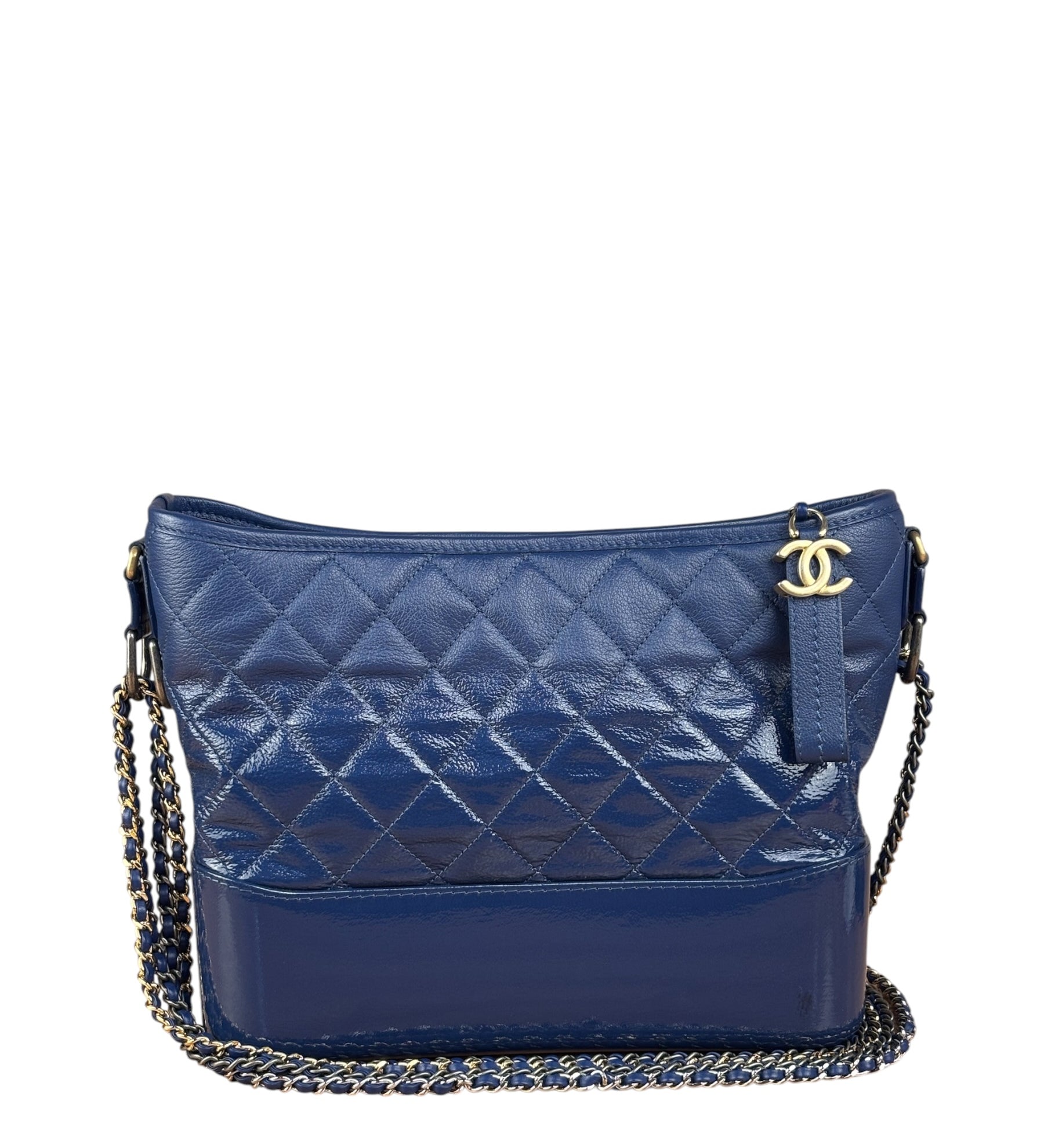 Chanel Navy Blue Leather Gabrielle Hobo Bag 2018